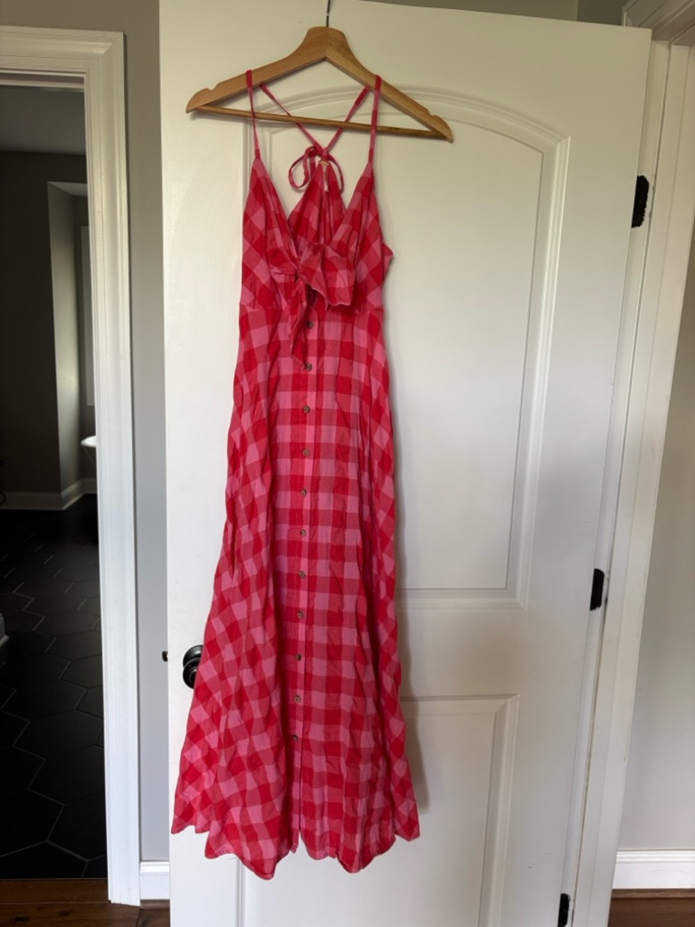 Free People Via Gingham Midi Dress Sz S